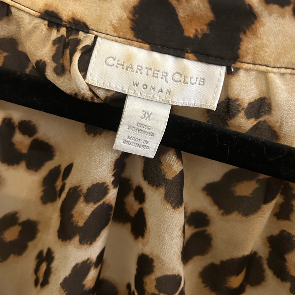 Sheer Leopard Print Plus Size Top - image 1